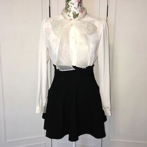 Organza Bow Tie Blouse